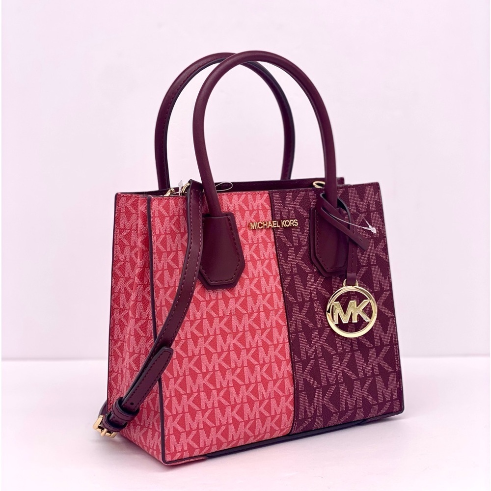 Michael Kors Mercer Medium Two-Tone Logo Crossbody Bag - Picture 10 of 15